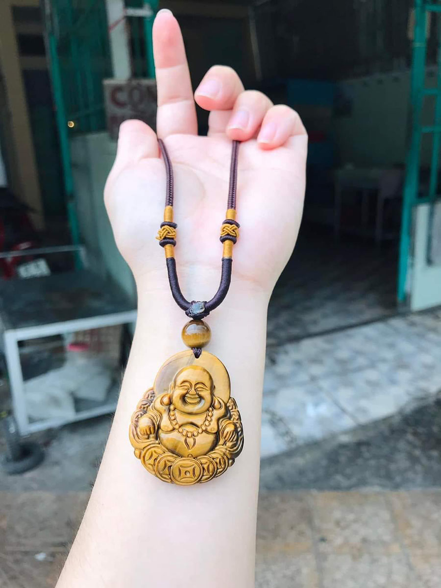 Mặt Phật Di Lặc Đá Mắt Hổ