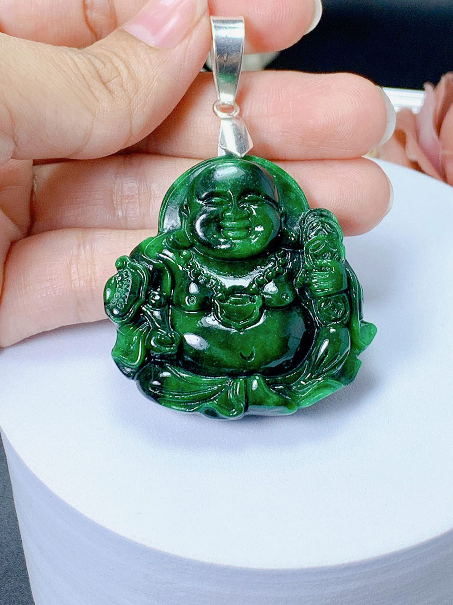 Phật Di Lặc Ngọc Jade Sơn Thuỷ